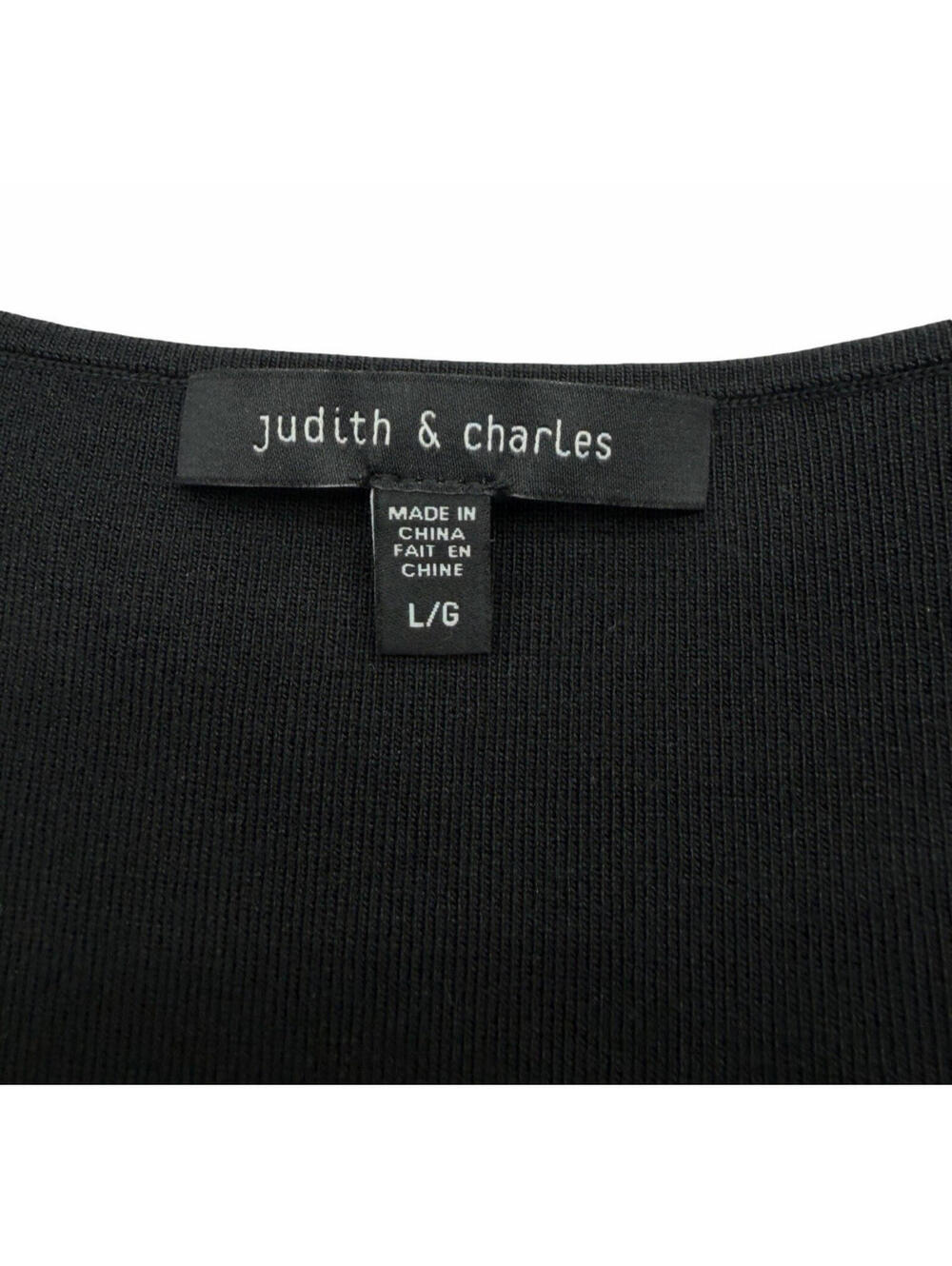 Judith & Charles Silk Cotton V-Neck Shell Black Size L - Picture 3 of 4